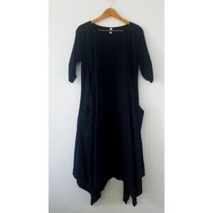 URBAN FLAMINGO BLACK Linen dress M